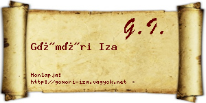 Gömöri Iza névjegykártya